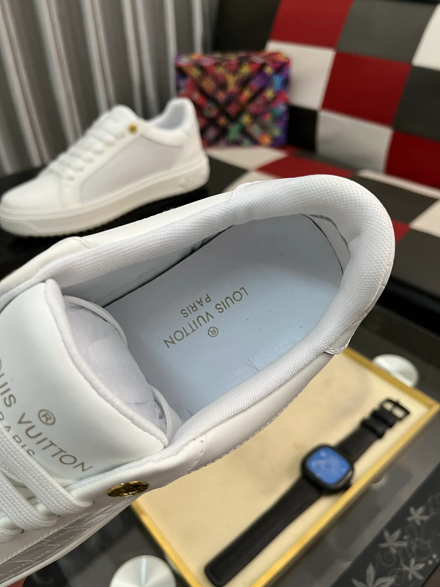 Men's shoes 💰520⌚️⌚️LV Louis Vuitton. The latest fashionable casual shoes are popular in physical stores. New spring and summer comfortable imported custom original cowhide, unique jacquard fabric element design. With sheepskin lining, Lv original bottom, [sun][sun] high-end packaging and high quality💪Details determine the quality, you can enter and leave the counter at will, welcome to compare🇮🇹Number of sizes 38-445️⃣Color options available